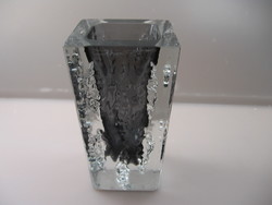 Ingrid glas black-transparent ice glass crystal vase