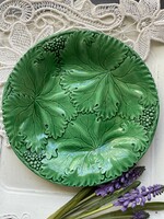 Antique grape leaf faience plate