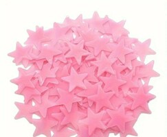 Pink 10 pcs. A phosphorescent star in one