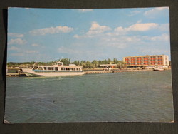 Postcard, Lake of Venice, Agard, touring hotel, pier, boat harbor, pleasure boat, panorama detail
