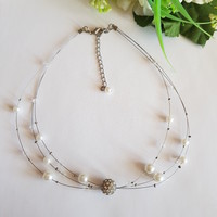 New, beaded, rhinestone bijou necklace