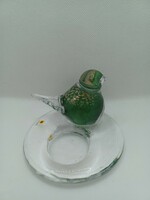 Glass bird candle holder/ leaf weight lasimme finland