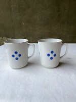Old Zsolnay blue polka dot porcelain mug.