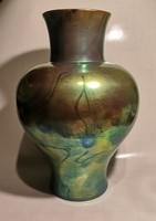A large vase from Öblös Zsolnay. With a beautiful, iridescent eosin glaze. Flawless!