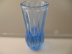 Retro art deco blue snowflower, violet vase