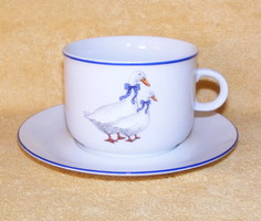 Goose porcelain mug and plate