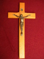 Crucifix - 24 x 12 cm, wood and bronze