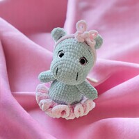 Ballerina hippo crocheted plush