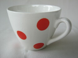 Granite ceramic red polka dot cappuccino coffee cup mug