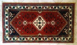 Old hand-knotted wool rug, Indian oriental rug, rare antique piece