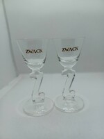Zwack 2 cl glasses, in pairs