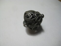 Duck button, filigree silver 1 piece