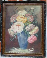 Worked around 1920-40 with an illegible mark, Hungarian painter: still life, oil on canvas, 80x60