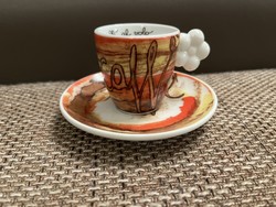 Thun espresso cup with flower-shaped handle, in display case