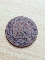 Franciaország 5 Centimes 1864 B