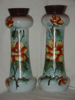 Antique rich hand-painted glass vase 26 cm + 1 free!!