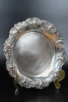 Baroque style border, silver bowl, offering