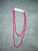 Plastic pearl necklace, 115 cm long