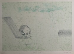 Attila Szűcs (1967-...) : Natura morta. Signed, rare lithograph.