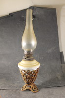 Antique cast iron base kerosene lamp 610