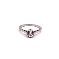4650. Art deco solitaire ring with diamond