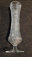 Old, base, richly polished, goblet-shaped, 21 cm. High. Lead crystal vase.