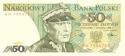 50 zloty zlotych 1988 Lengyelország UNC