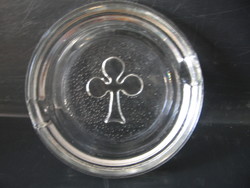 Retro card pattern Polish glass ashtray zabkowice-skawina