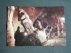Postcard, fortune teller, baradla stalactite cave, locomotive stalactite