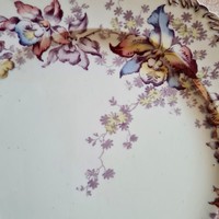 Antique English faience cauldon orchid decorated bowl, plate