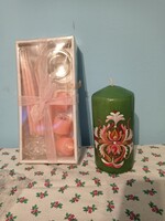 Large old candle and a candle set in one!!!!
