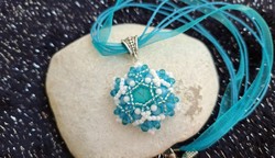 Turquoise turkinite pendant with necklace