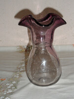 Purple-huta glass vase