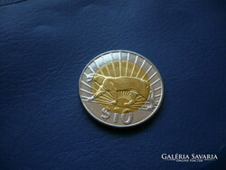 Uruguay 10 pesos 2011 puma! Bimetal! Ouch! Rare!