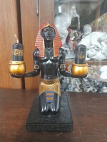 Egyptian figural painted candlestick souvenir sculpture.