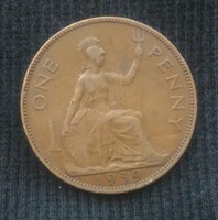 Anglia One penny 1939 - 0027