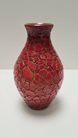 Zsolnay red shrink-glaze eosin vase