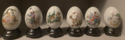 Chinese porcelain eggs on a porcelain base