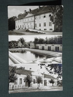 Képeslap, Bóly,mozaik részletek,Batthyány-Montenuovo-kastély,strand,álltalános iskola
