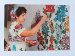 Old postcard Kalocsa folk costume 1974