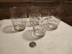 4 water glasses with polka dots