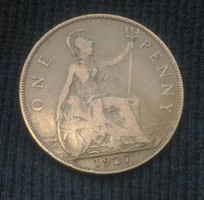 Anglia One penny 1927 - 0030