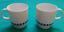 Alföldi porcelán kék pettyes, pöttyös csésze, pohár, nosztalgikus bögre együtt a kettő darab