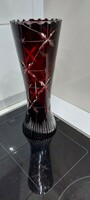 Bordó kristály üveg váza