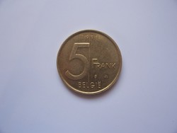Belgium 5 francs francs 1998 belgie