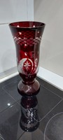 Bordó kristály üveg váza
