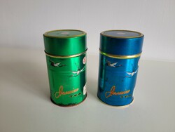 2 db retro Jasmine teásdoboz bontatlan régi teás pléhdoboz fémdoboz
