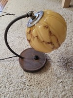 Old vintage loft table lamp with a beautiful glass shade.