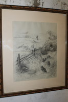 Antique hunting engraving or lithograph 640