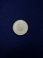 1850-es ezüst svájci 1/2 frankos érme